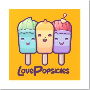 Kawaii Cute Love Popsicles Posters and Art